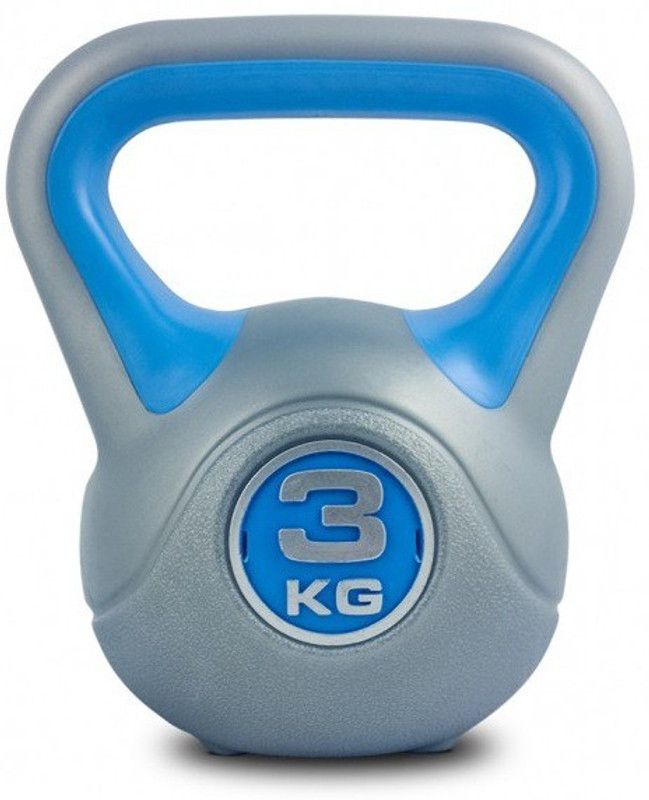 KOBO Fitness 3 Kg High Quality Imported for Gym Grey, Blue Kettlebell  (3 kg)