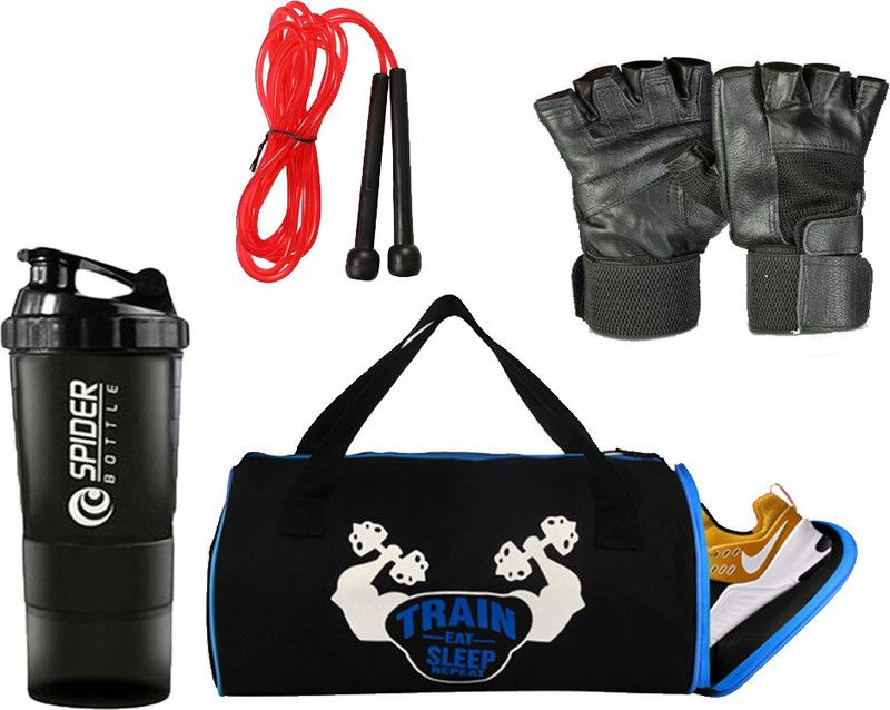 VKSPORTS Comkbo Of Gym Bag, Gloves And Skipping rope Fitness Accessory Kit Kit