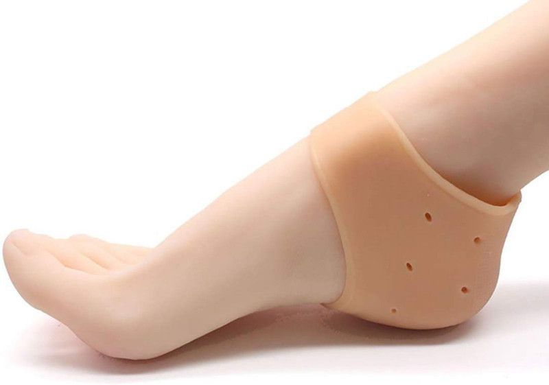 Easymart Silicon Gel Heel Socks Pad Heel Pain Relief Heel Support (Free Size, Orange) Heel Support  (Orange)