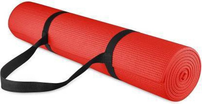 greengrow Yoga and exercise mat of 4mm RED Yoga Mat with Mat Carry Strap 100% Eco Friendly 11 mm Yoga Mat