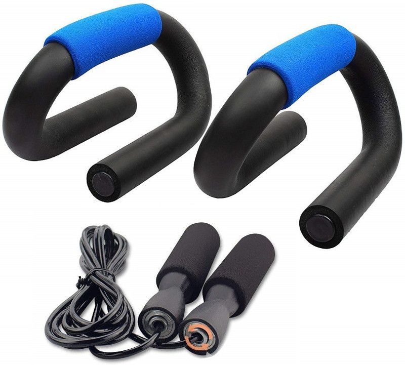 Fitnesstricks Combo Of Push Up Bar With Skipping Rope For Workout Equipment Fitness Accessory Kit Kit