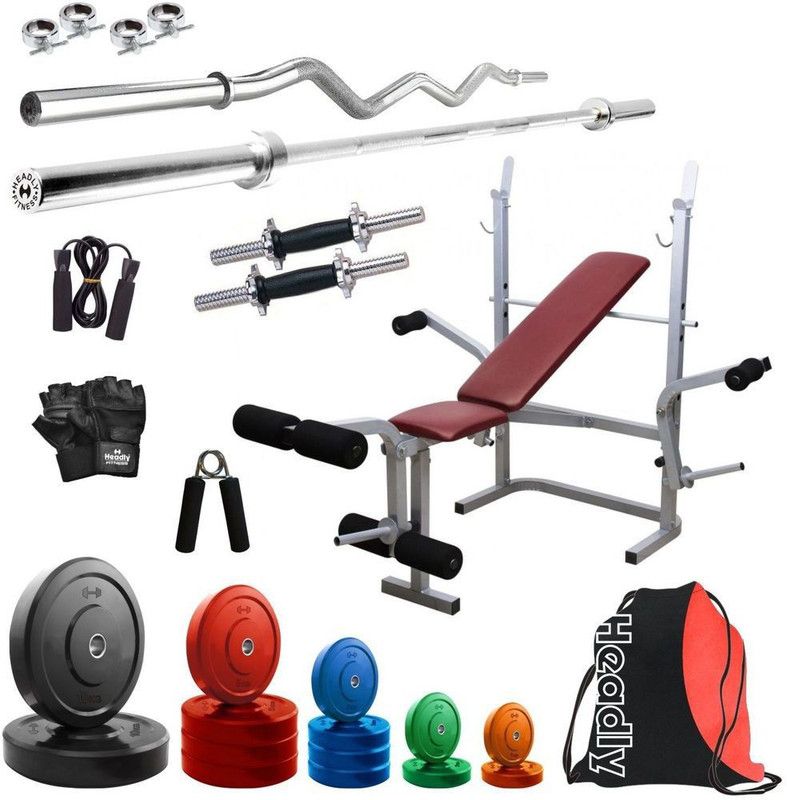 Headly 58 kg Premium CP-HR-58KGCOMBO8 Coloured Home Gym Combo