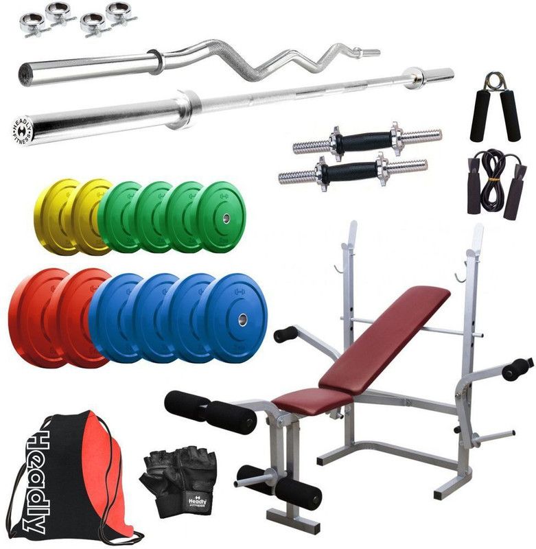 Headly 35 kg Premium CP-HR-35KGCOMBO8 Coloured Home Gym Combo