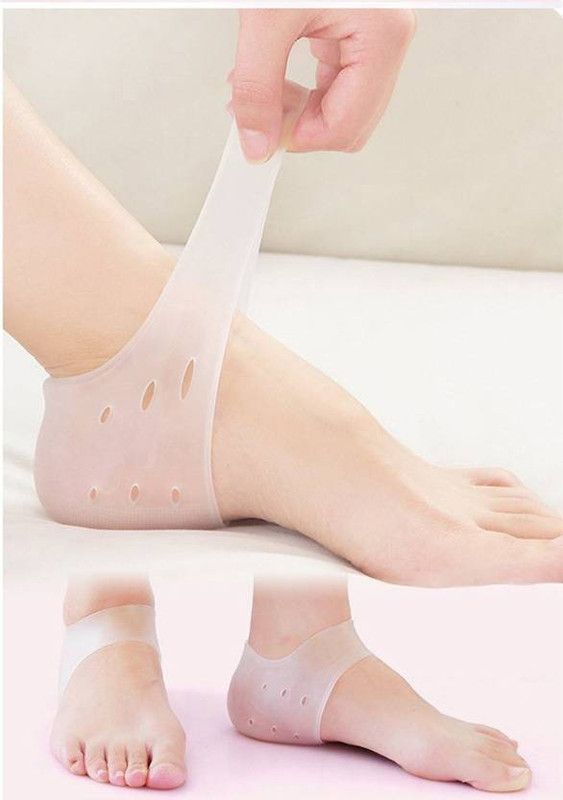 H D Enterprise Silicon Dry Hard Cracked Heels Repair Heel Support Heel Support  (White)
