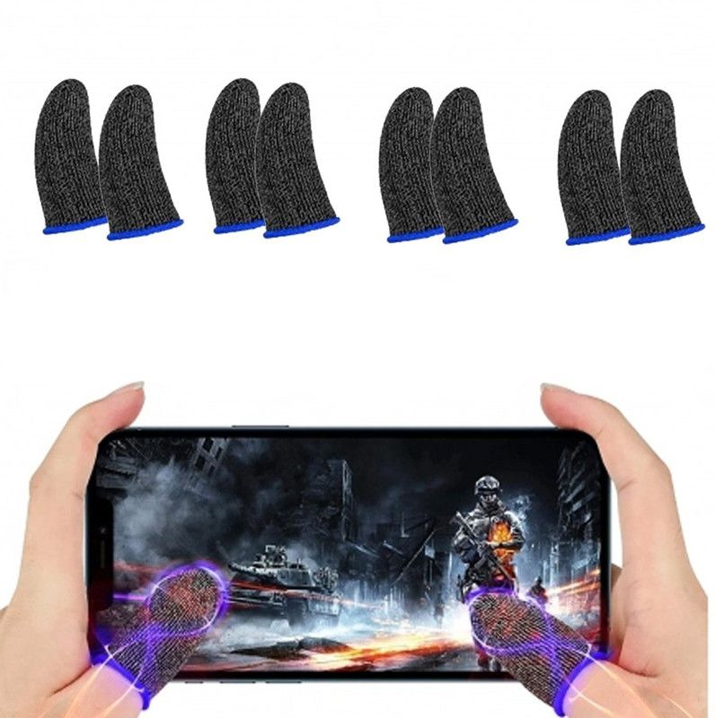 CRETO Mobile Gaming Controller Finger Glove,Sweat Proof Non-Scratchable Finger Sleeve Finger Sleeve  (Pack of 8)