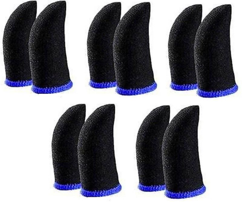 NABAANI Pubg Anti-Slip Thumb Sleeve Pack Of 5 Pair Blue Finger Sleeve  (Pack of 10)