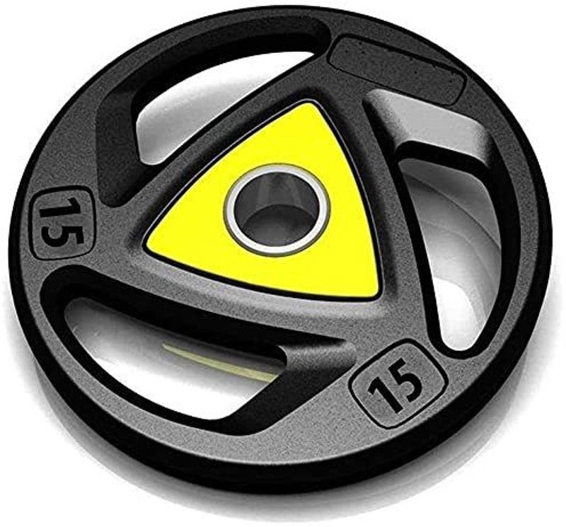 HACKERX Metal Integrated Rubber Plate 15kgx1 Multicolor Weight Plate  (15 kg)