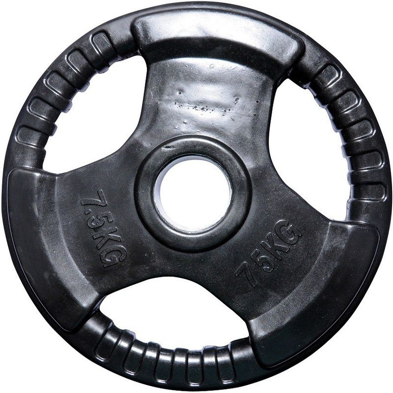 Biceps Triceps Premium Rubber Black Weight Plate  (7.5 kg)