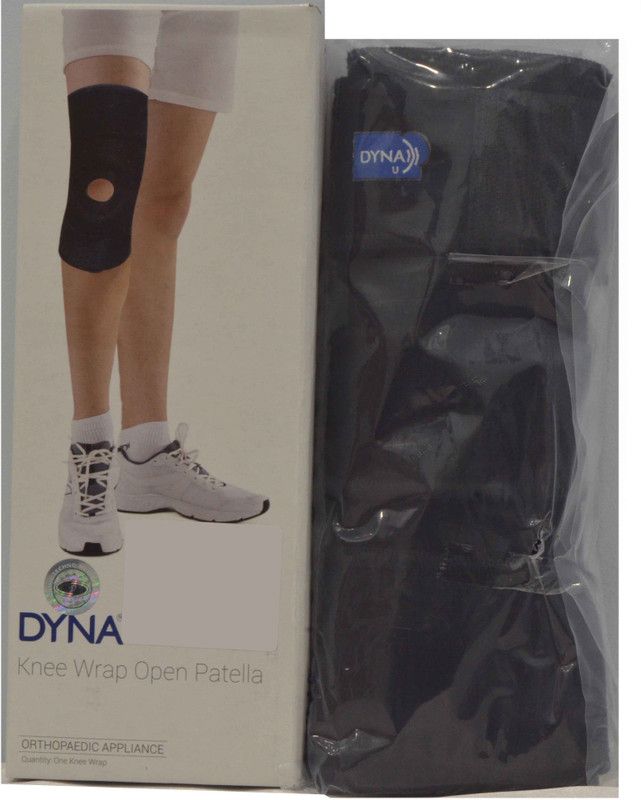 Dyna Knee Wrap Open Patella Knee Support  (Black)
