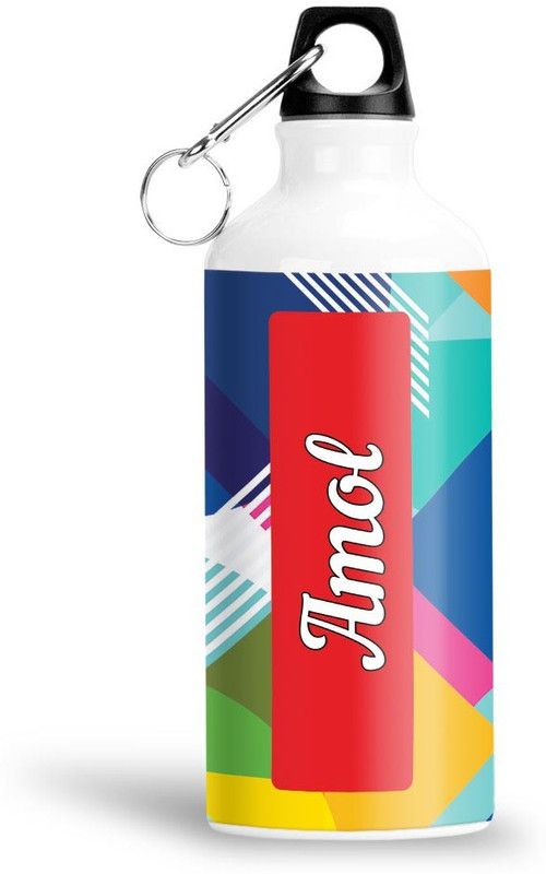 Furnish Fantasy Geometrical Print Aluminium 750ml Water Bottle - Best Birthday Gift - Amol 750 ml Sipper  (Pack of 1, Multicolor, Aluminium)