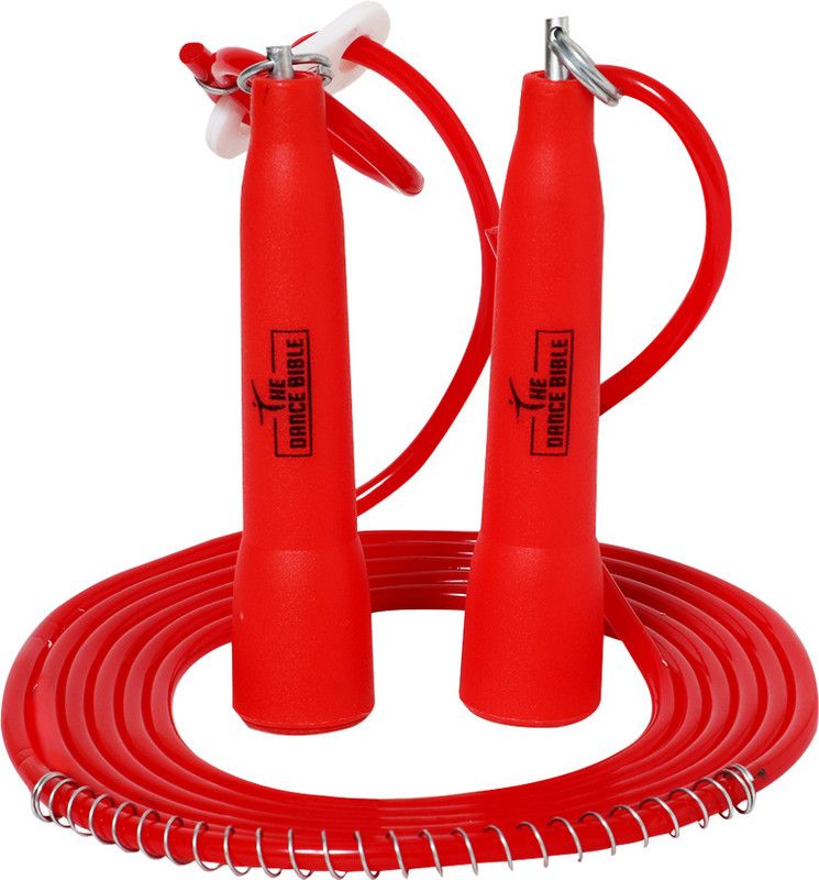 The Dance Bible Adjustable PVC Handle Freestyle Skipping Rope  (Red, Length: 275 cm)