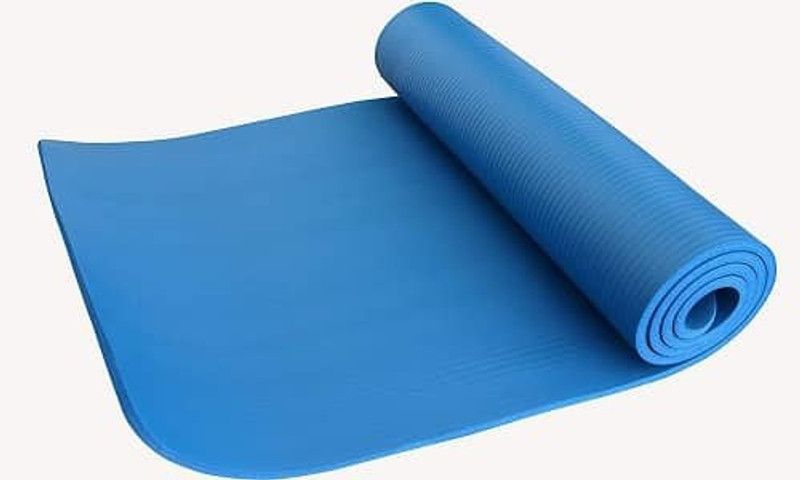 YOGMANTRA 4mm Anti Skid, Soft Yoga/Exercise Mat with Carry Strap for Men & Women Blue 4 mm Yoga Mat