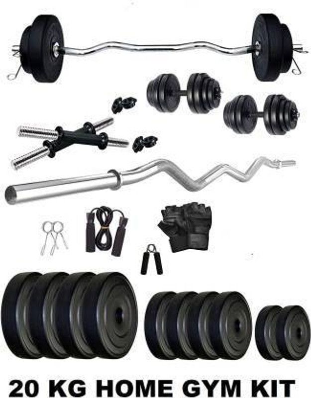 COGNANT 20 kg PVC 20 KG Dumbbell KIT WITH ACCESSORIES Home Gym Combo
