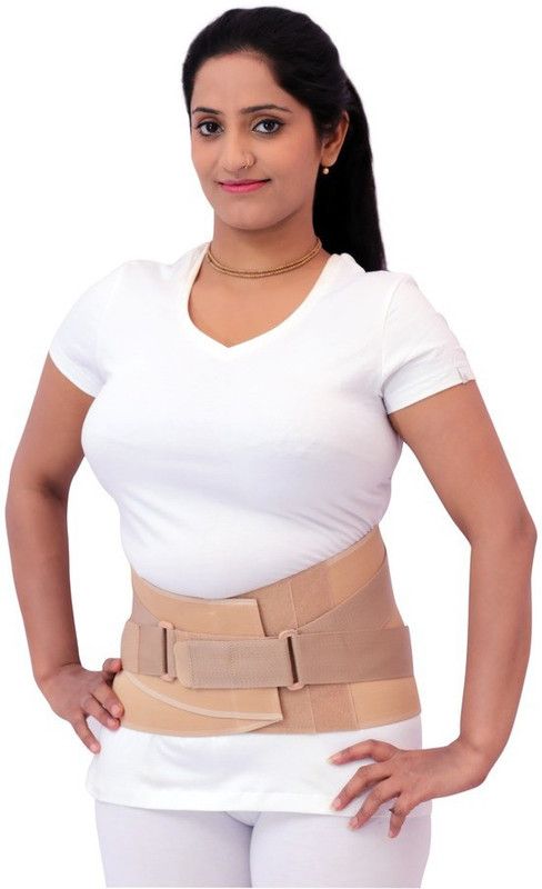 AEPITO Lumbo Sacral Spinal Support Brace With Cushion Abdomen Support