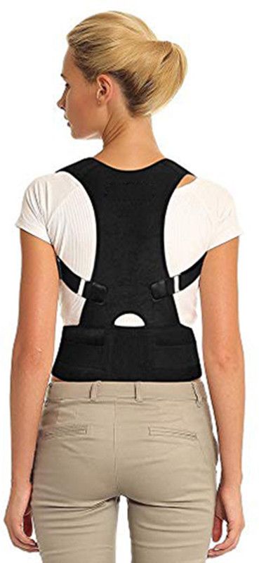 SPERO Neoprene Magnetic Lumbar Waist Support Eases Pain Energizing Posture Size Posture Corrector  (Black)
