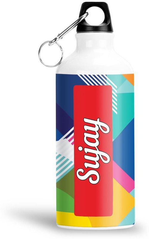 Furnish Fantasy Geometrical Print Aluminium 750ml Water Bottle - Best Birthday Gift - Sujay 750 ml Sipper  (Pack of 1, Multicolor, Aluminium)