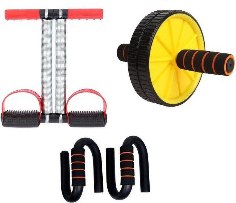 GJSHOP TUMMY TRIMMER & PUSH UP FAT & AB ROLLER BURNING AND MUSCLE BUILDING STAND Home Gym Kit Fitness Accessory Kit Kit
