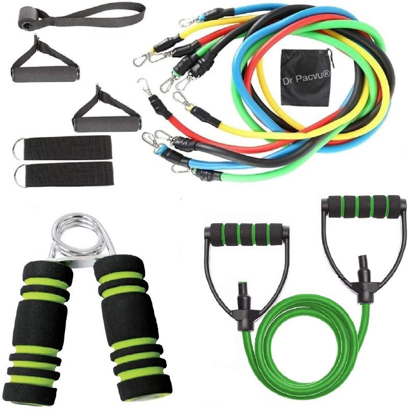 Dr Pacvu Set3|Toning Tube,1 Finger Stretching Gripper,11in1 Body Stretching Tube,Exercise Gym & Fitness Kit