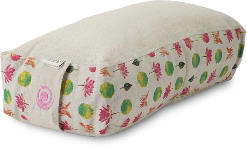 Core Asana Yoga Bolster, Yoga Pillow Meditation Cushion to Support Poses Lotus Print Yoga Blocks  (White Pack of 1)