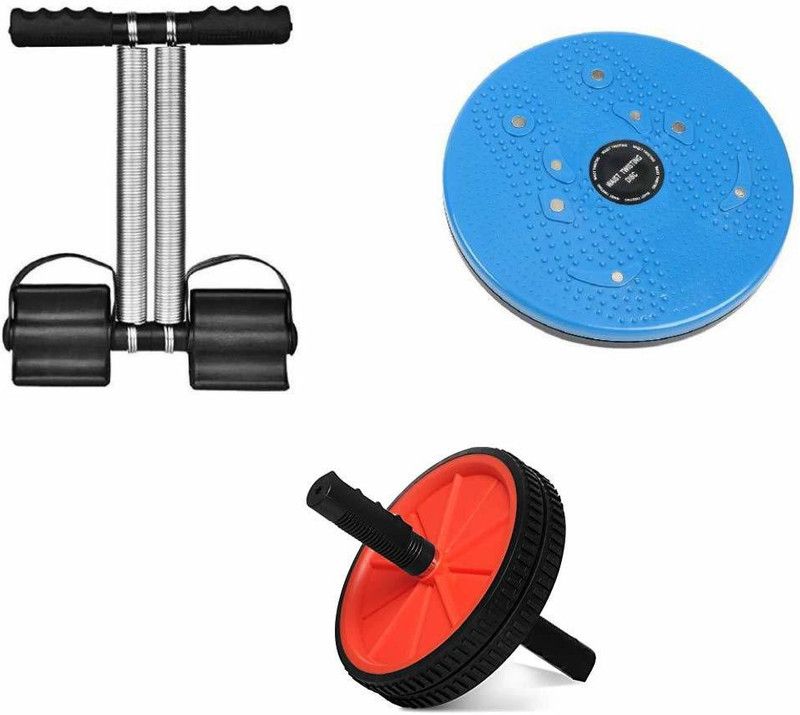 SRYFIT Tummy Twister for Ab Exercise Fat Burning and Weight Loss & Double Spring Tummy Trimmer with Ab Roller, Dual-Wheel with Thick Knee Pad for Abdominal & Core Workout Fitness Accessory Kit Kit
