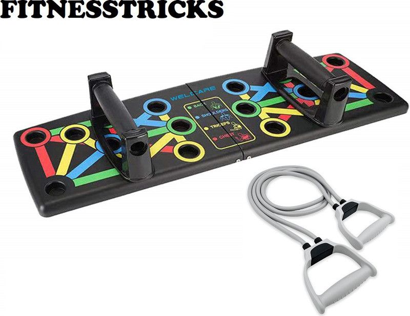 Fitnesstricks 2 In 1 Combo Of Push Up Board With Double Toning Tube For Men And Women Fitness Accessory Kit Kit