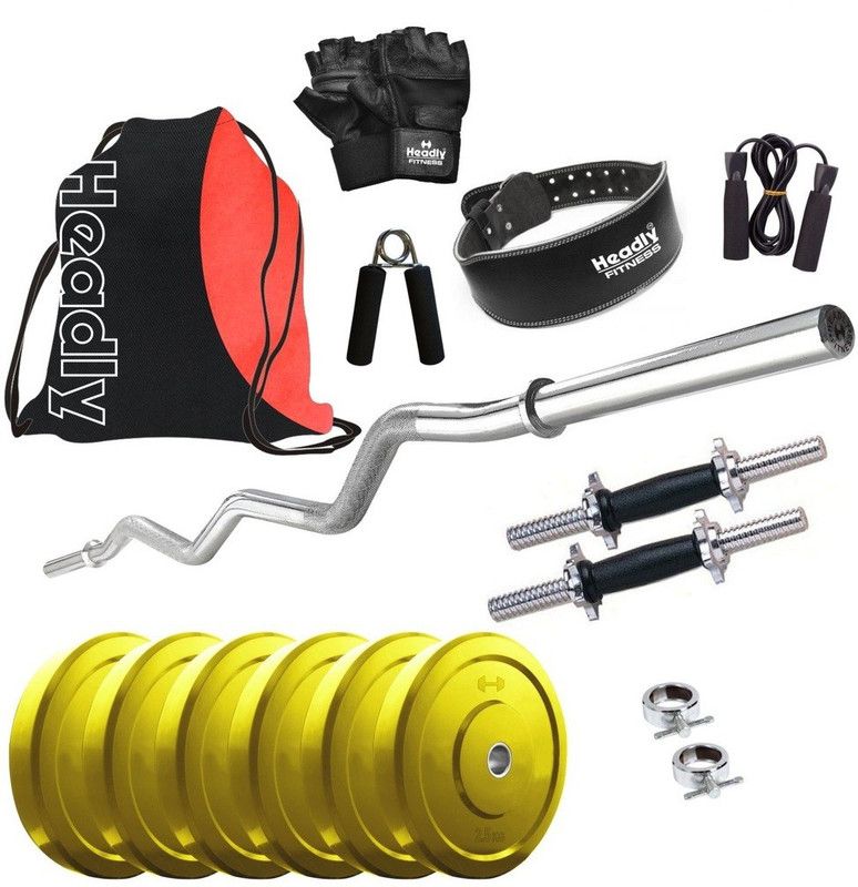 Headly 15 kg Premium CP-HR-15KGCOMBO23 Coloured Home Gym Combo