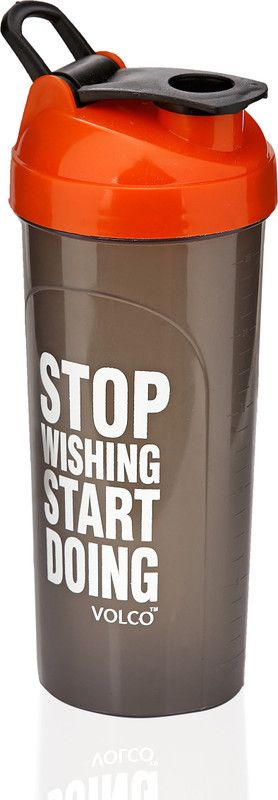VOLCO bottle 700 ml Shaker  (Pack of 1, Red, Brown, Plastic)