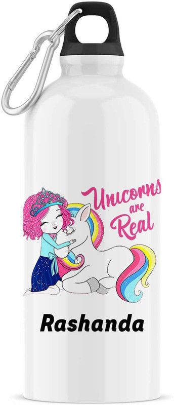 ARTBUG Unicorn Sipper/Water Bottle - Best Birthday Gift for Kids, Name - Rashanda 600 ml Sipper  (Pack of 1, White, Aluminium)