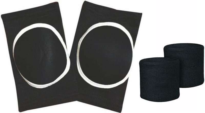 L'AVENIR PADDED DANCING Knee Pads / Guard with Wrist Band Knee Support  (Black)