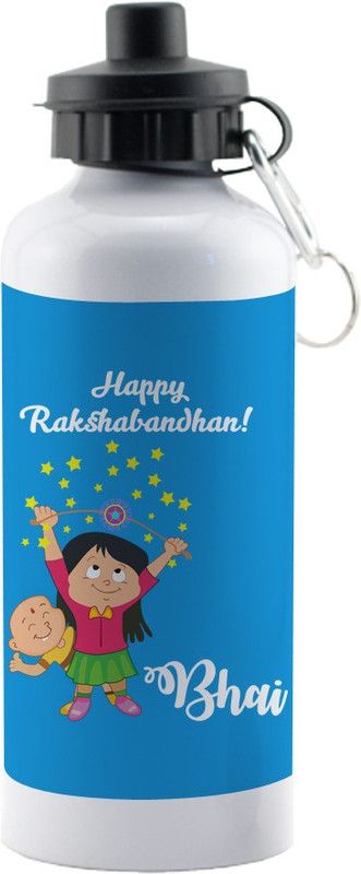 LOF Rakshabandhan Special Gift Rakhi Rakshabandhan one in a million brother With a Awesome Moustache 600ml Sipper Water Bottle Gifts For Rakhi 600 ml Sipper  (Pack of 1, Multicolor, Aluminium)