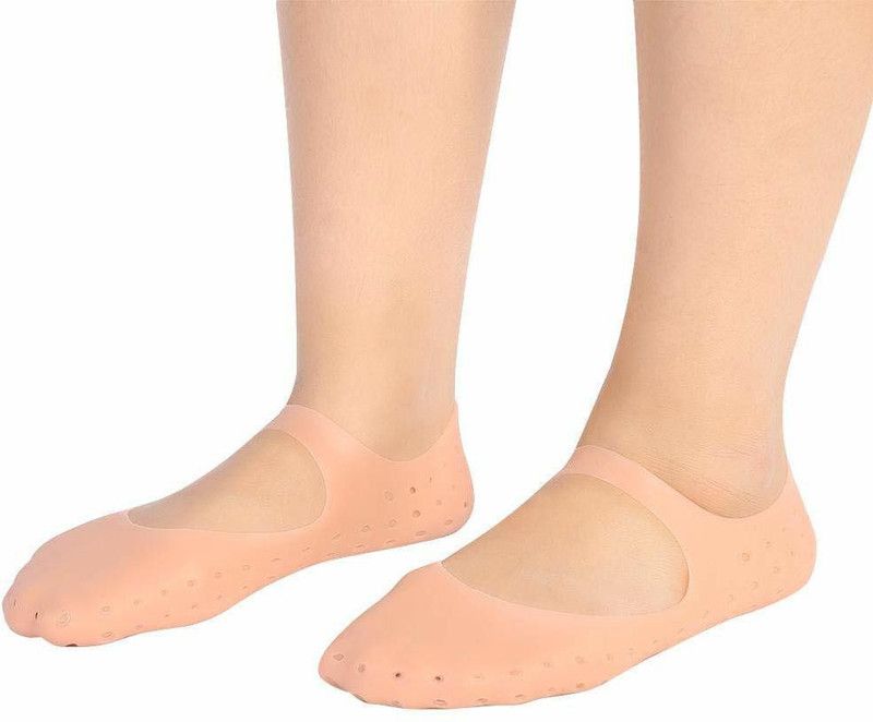 ShoppoWorld Full Socks Silicone foot protector pain relief foot anti-Crack Sets Foot Support Foot Support  (Beige)