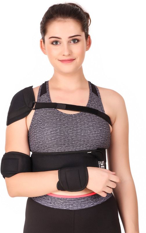 SE Rehabilitation SE Unisex Cotton Shoulder Immobilizer Shoulder Support  (Black)
