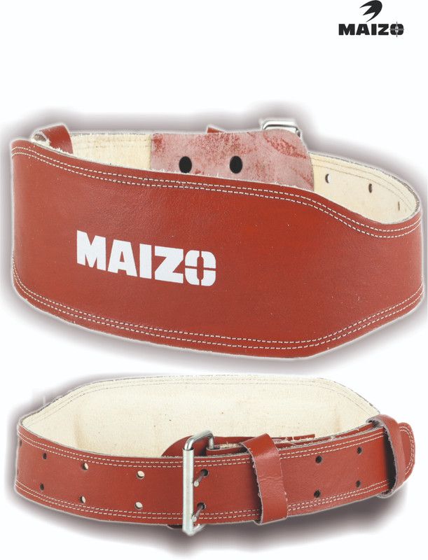 MAIZO Weightlifting Leather Belt Brown - Large Back / Lumbar Support