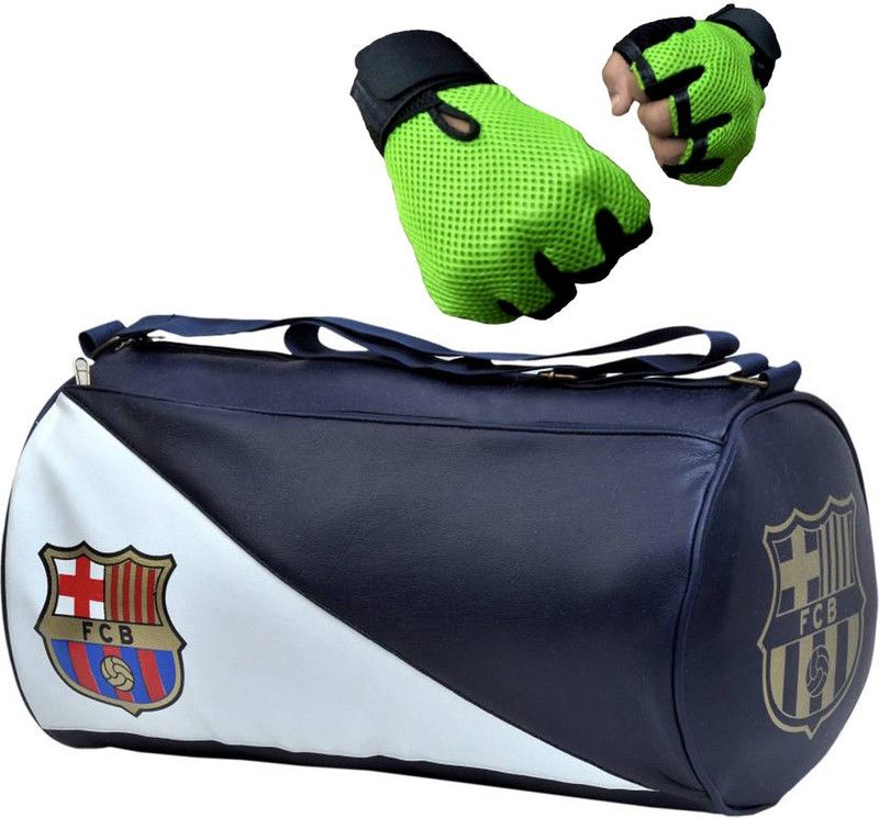 Snipper Combo Of FCB Gym Bag And Gloves(Green) Fitness Accessory Kit Kit