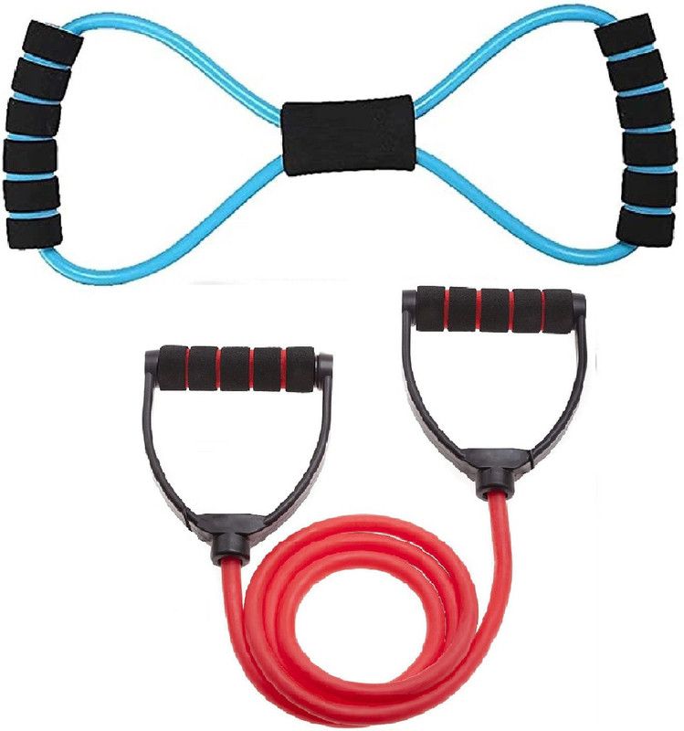 Dr Pacvu 2Set|Toning Tube & 8 Shape-1 Resistance Band|Body Stretching, Exercise Equipment Fitness Accessory Kit Kit