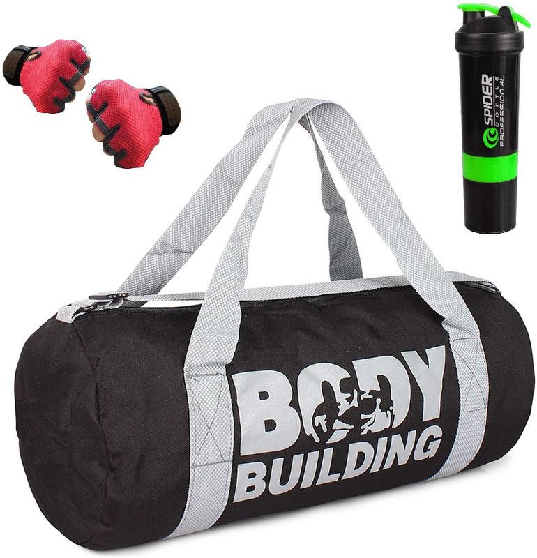 AV Brands SVenterorises New Version Premium Sports Combo of Body Building Bag (Black) gym gloves red and spider green gym and gym accessories Fitness Accessory Kit Kit