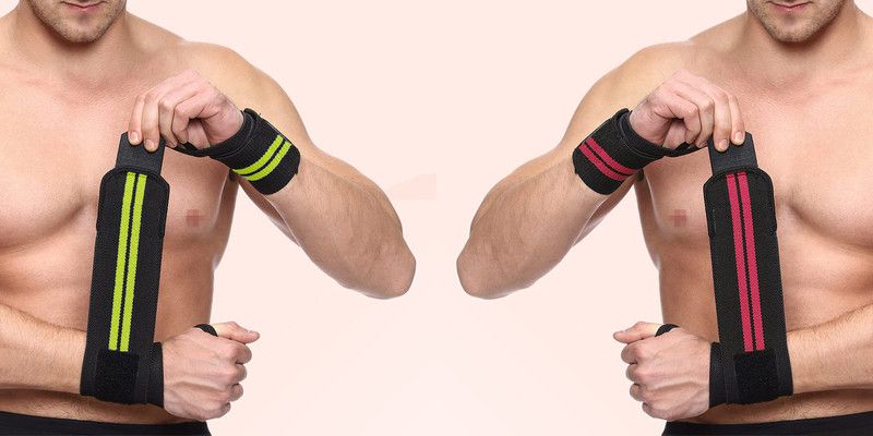 COOL INDIANS Wrist Support Gym Band Strap Combo with Thumb Both Men and Women Wrist Support. Fitness Band  (Red, Green, Pack of 2)