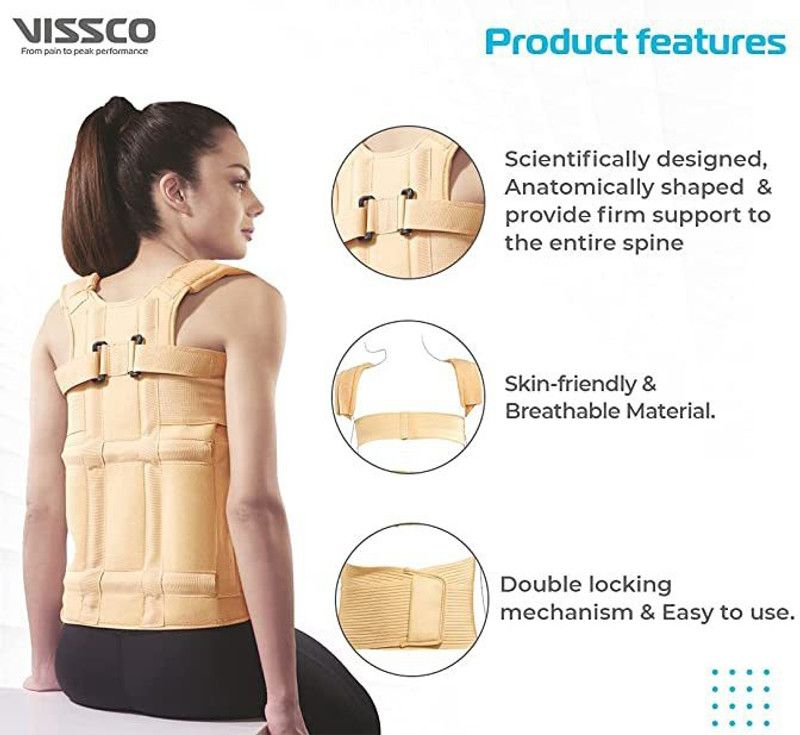 VISSCO Taylor Brace (Dorso Lumbar Spinal Brace) Skin Friendly, For Men & Women XL Back Support  (Beige)
