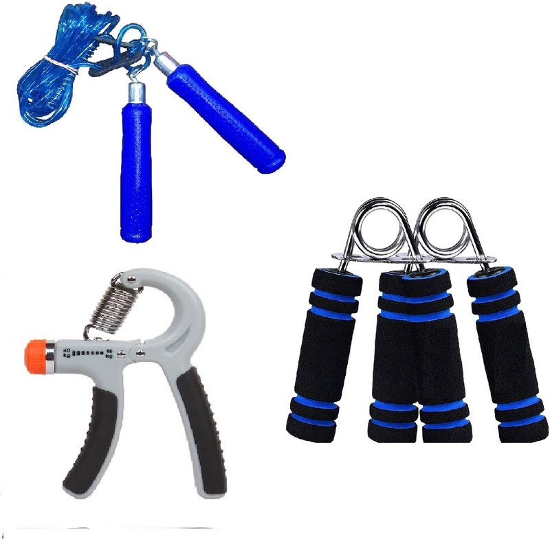 Dr Pacvu Set of3|Hand Gripper,2 Gripper,Plastic Jump Skipping Rope|Body Fitness Equipment Fitness Accessory Kit Kit