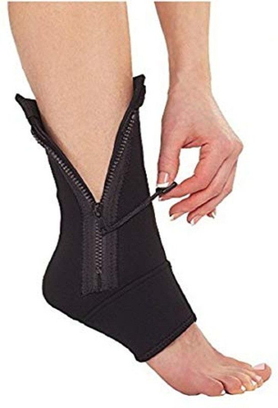 SPIRITUAL HOUSE Ankle Genie Support Zip UPC Palm, Elbow & Ankle Support (Black) Heel Support  (Black)