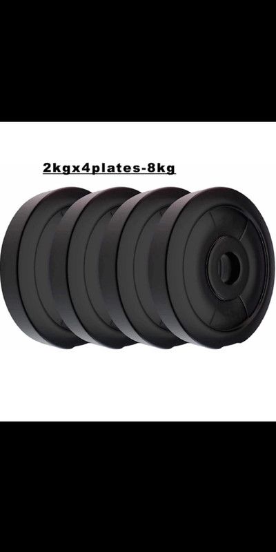 BROTHER FITNESS B-fit 8 kg pvc weight plates (2 kg x 4 plates) Black Weight Plate  (8 kg)