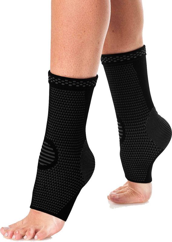 GymWar Ankle Brace Compression Support Sleeve (Pair) for Injury Recovery, Joint Pain Ankle Support