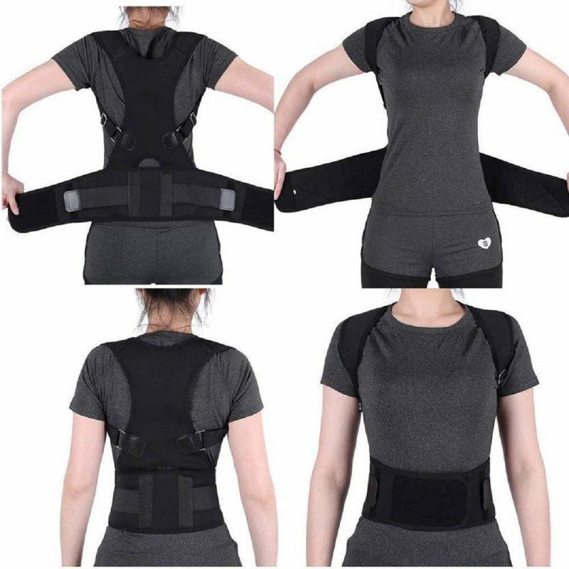 MOOZICO 10Magnets Support for Lower and Upper Back Support Back / Lumbar Support  (Black)