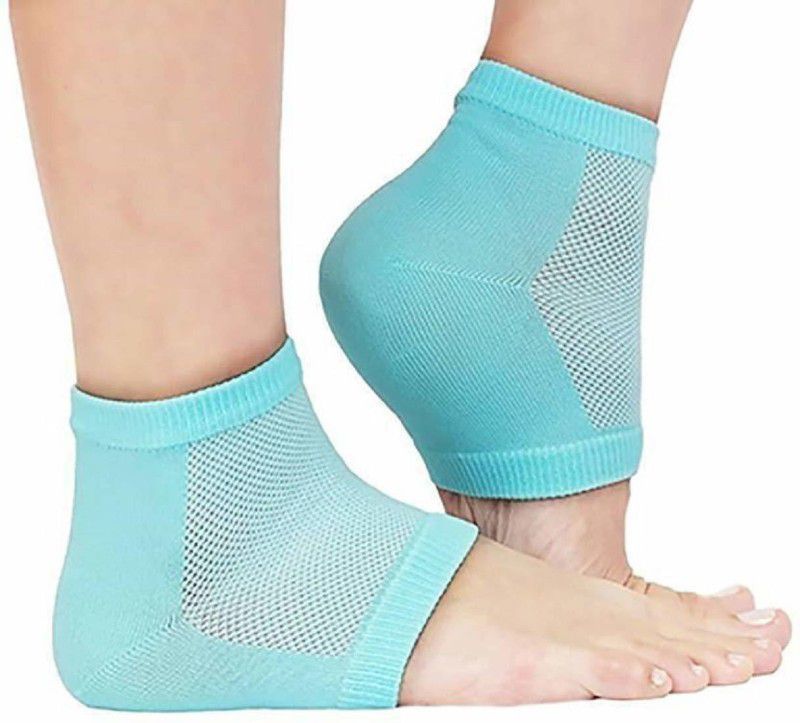 Tetrix Silicone Gel Heel Pad Socks for Pain Relief for Men and Women Heel Support  (Blue)