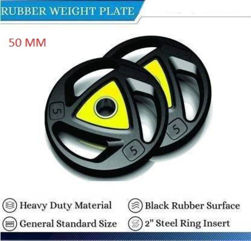 Fitness Kart Olympic Triangle Weight Plates (5x2 )- 50 mm Hole Black Weight Plate  (10 kg)