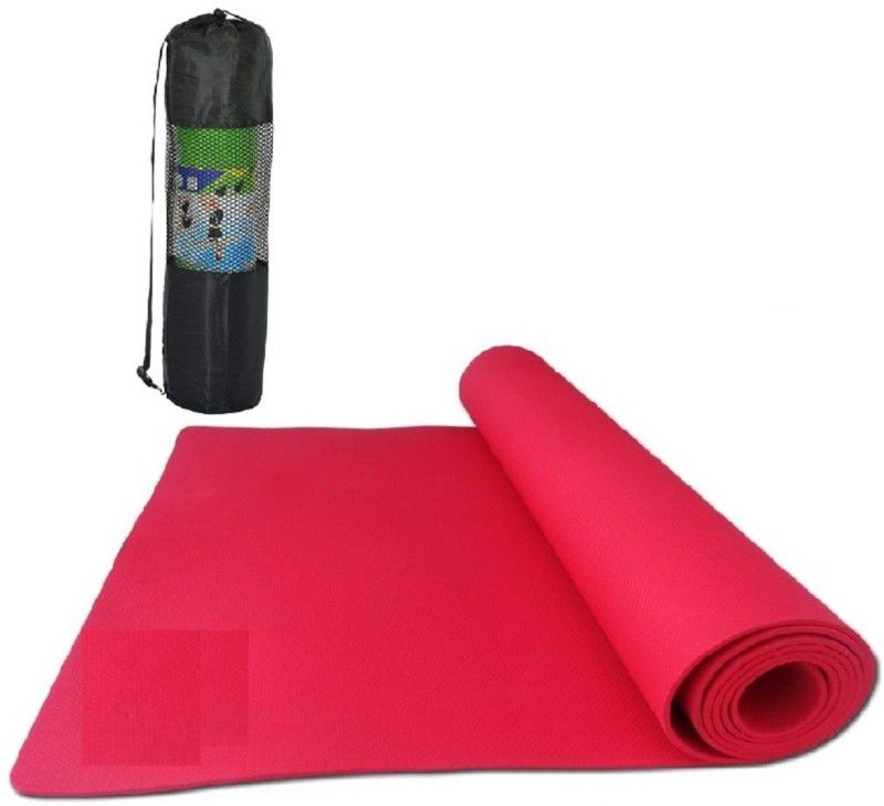 effingo YOGA or FABRICATED MAT With Bag Non-Skid Premium Quality With Comfort Red 3.5 mm Yoga Mat