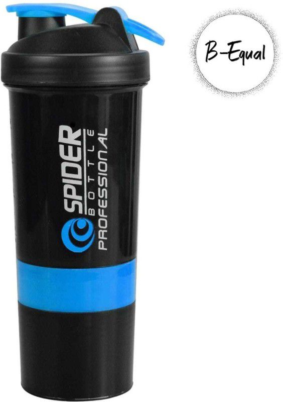 Bequal Gym Spider Shaker Bottle with Extra Compartment, 100% Leakproof, Ideal for Protein 500 ml Shaker  (Pack of 1, Blue, Plastic)