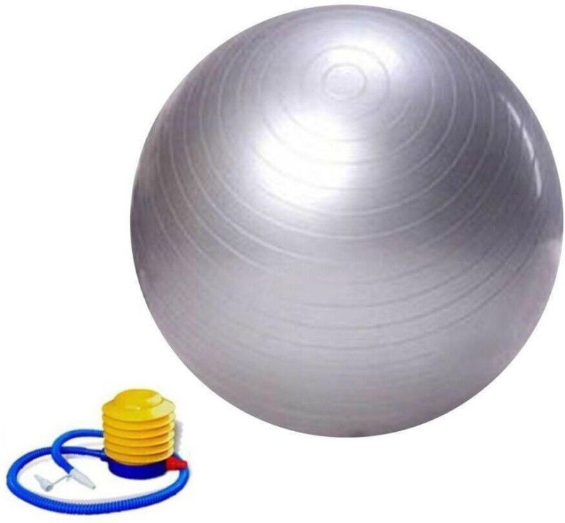 IRIS Fitness Anti-burst 85 cm Silver Gym Ball  (With Pump)