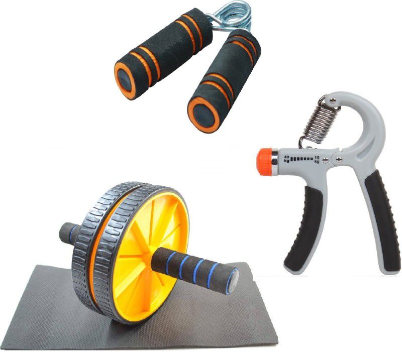 Dr Pacvu 3| Hand Gripper/AB Wheel Roller/1 FInger Grip |Body Stretching|Fitness Equipment Fitness Accessory Kit Kit
