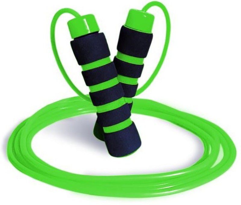 Pooras.com Standard Skipping Rope Ball Bearing Skipping Rope  (Green, Red, Length: 275 cm)